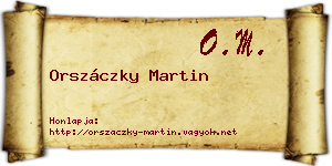Orszáczky Martin névjegykártya