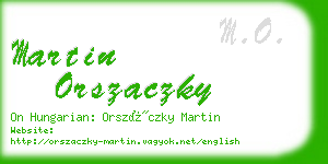 martin orszaczky business card